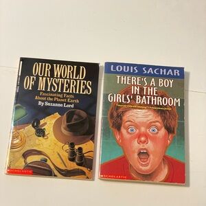 Scholastic Adventure Lot of 2 Books, There's a Boy in the Girl's Bathroom …